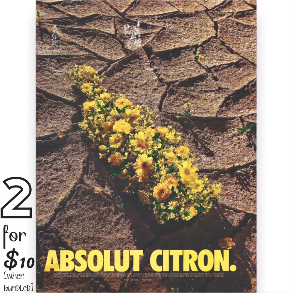 🔵[Absolut Vodka] ABSOLUT CITRON Original 1998 Vintage Magazine Advertisement
